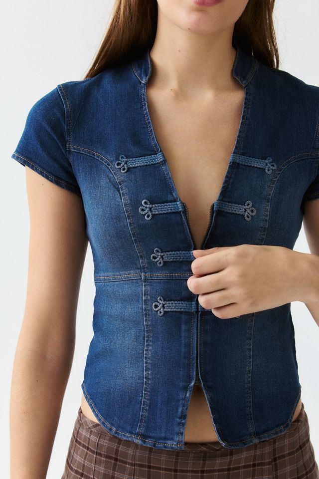 BDG Tori Denim Short Sleeve Frog Fastening Shirt #1