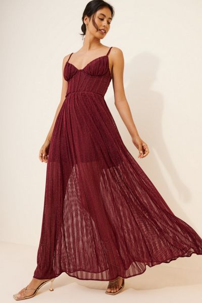 Dress Forum Metallic Corset Maxi Dress