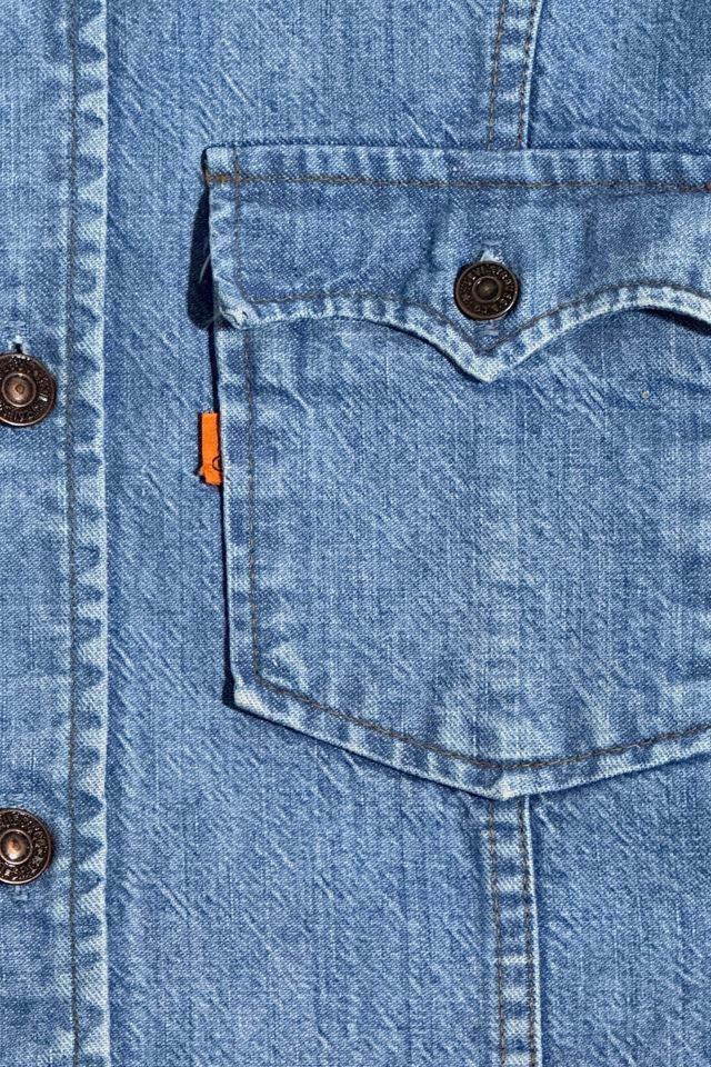Vintage 1970’s Levi’s Orange Tab Cropped Western Denim Trucker Jacket #2