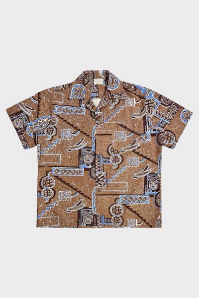 Vintage 1950's Shaheen's Of Honolulu Print Tropical Shirt