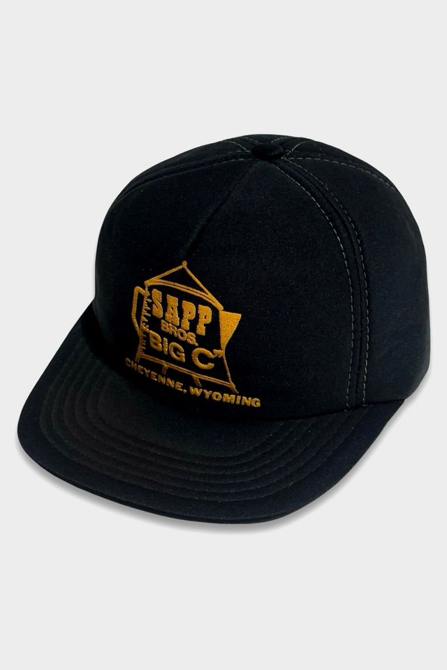 Vintage 1970's Cheyenne Wyoming Black Foam Trucker Hat #1