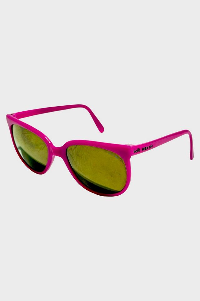 Vintage 1980’s Bollé Pink Acetate Irex 100 Mirrored Lense Sunglasses #1
