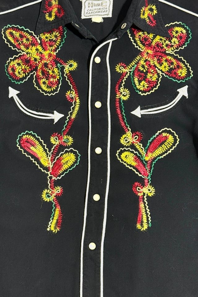 Vintage 1950's H Bar C Chainstitched Western Pearl Snap Shirt #3