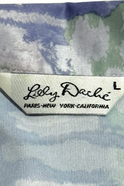Vintage 1970’s Lilly Daché Pastel Brush Stroke Printed Shirt