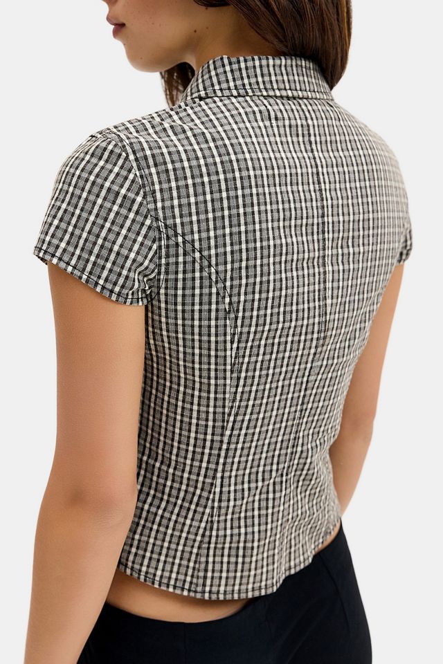 BDG Blake Ribbed Knit Asymmetric Button-Up Shirt #2