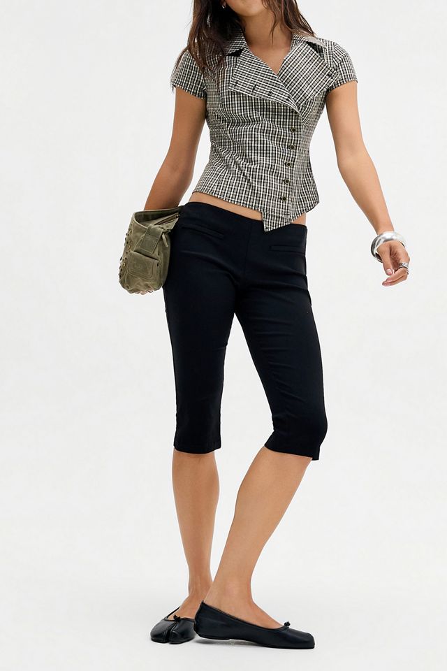 BDG Blake Ribbed Knit Asymmetric Button-Up Shirt #3