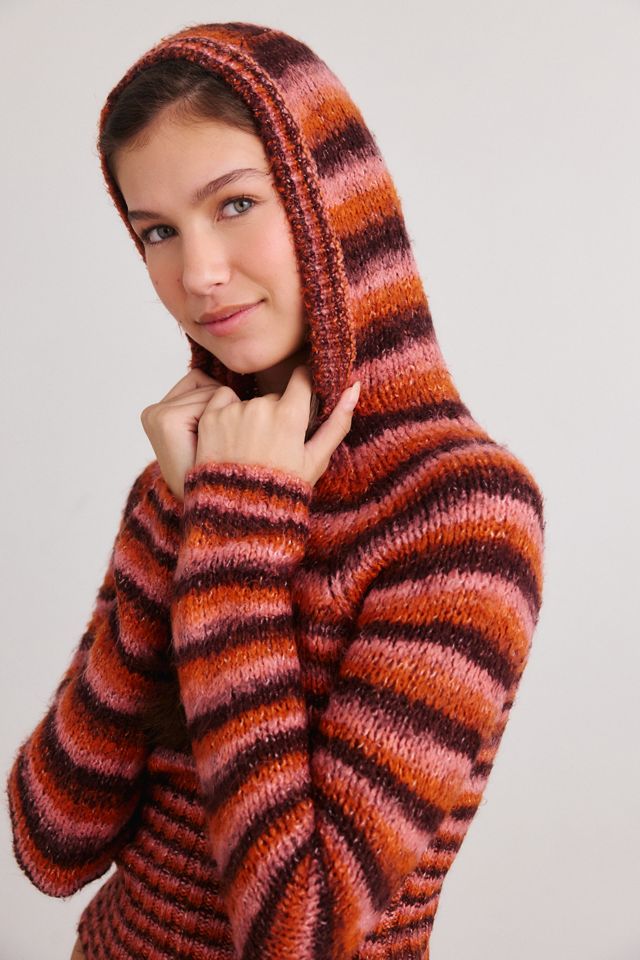 BDG Sammi Spacedye Stripe Slim Hooded Sweater #2