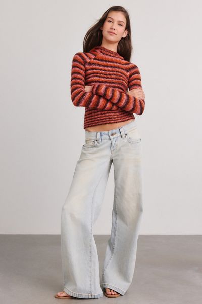 BDG Sammi Spacedye Stripe Slim Hooded Sweater