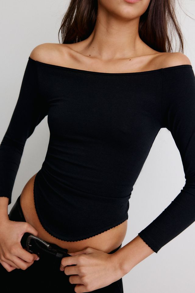Out From Under Lina Curved Hem 3/4 Sleeve Boatneck Tee #2