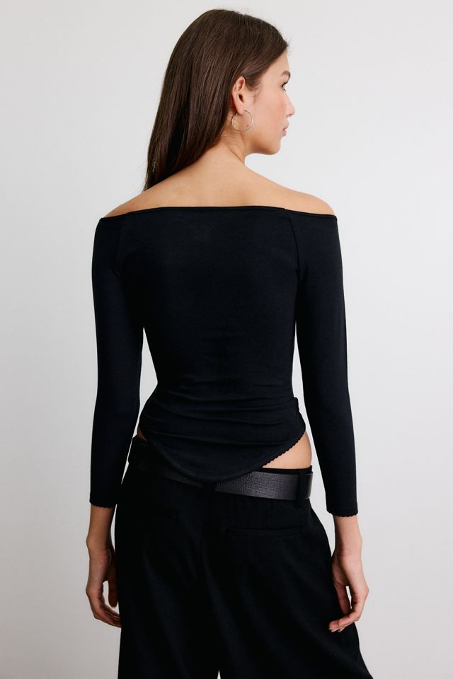 Out From Under Lina Curved Hem 3/4 Sleeve Boatneck Tee #3