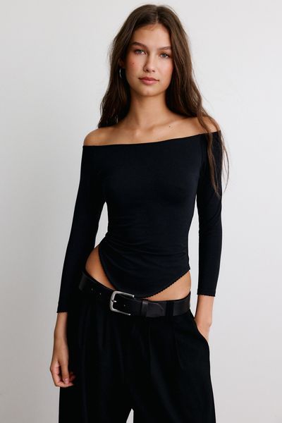 Out From Under Lina Curved Hem 3/4 Sleeve Boatneck Tee