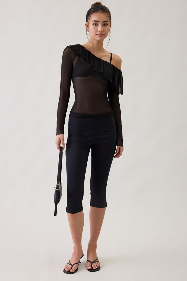 Kimchi Blue Ciara Mesh Asymmetric Ruffle Off-The-Shoulder Top #3