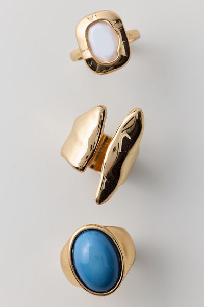 Chunky Stone Rings Set