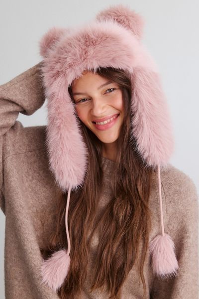 Plush Faux Fur Ear Trapper Hat