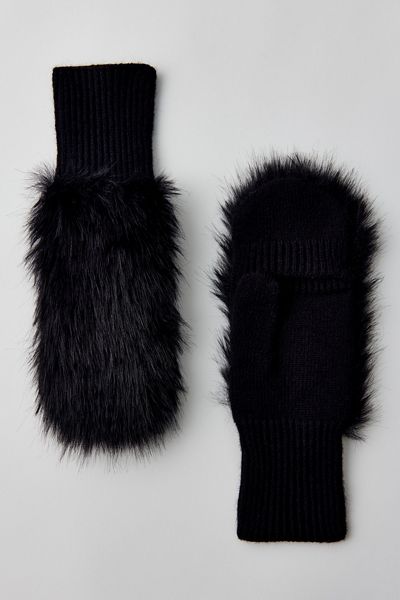 Sarah Faux Fur Convertible Mittens