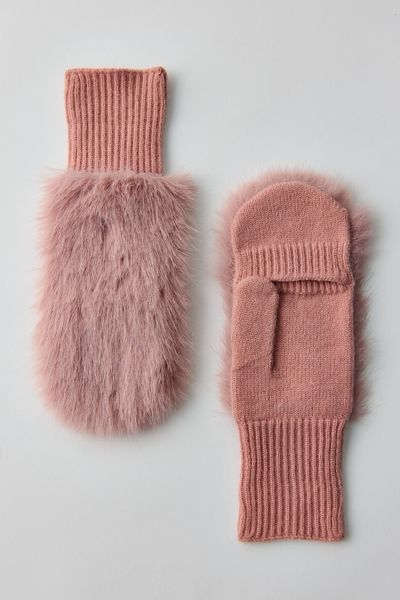 Sarah Faux Fur Convertible Mittens