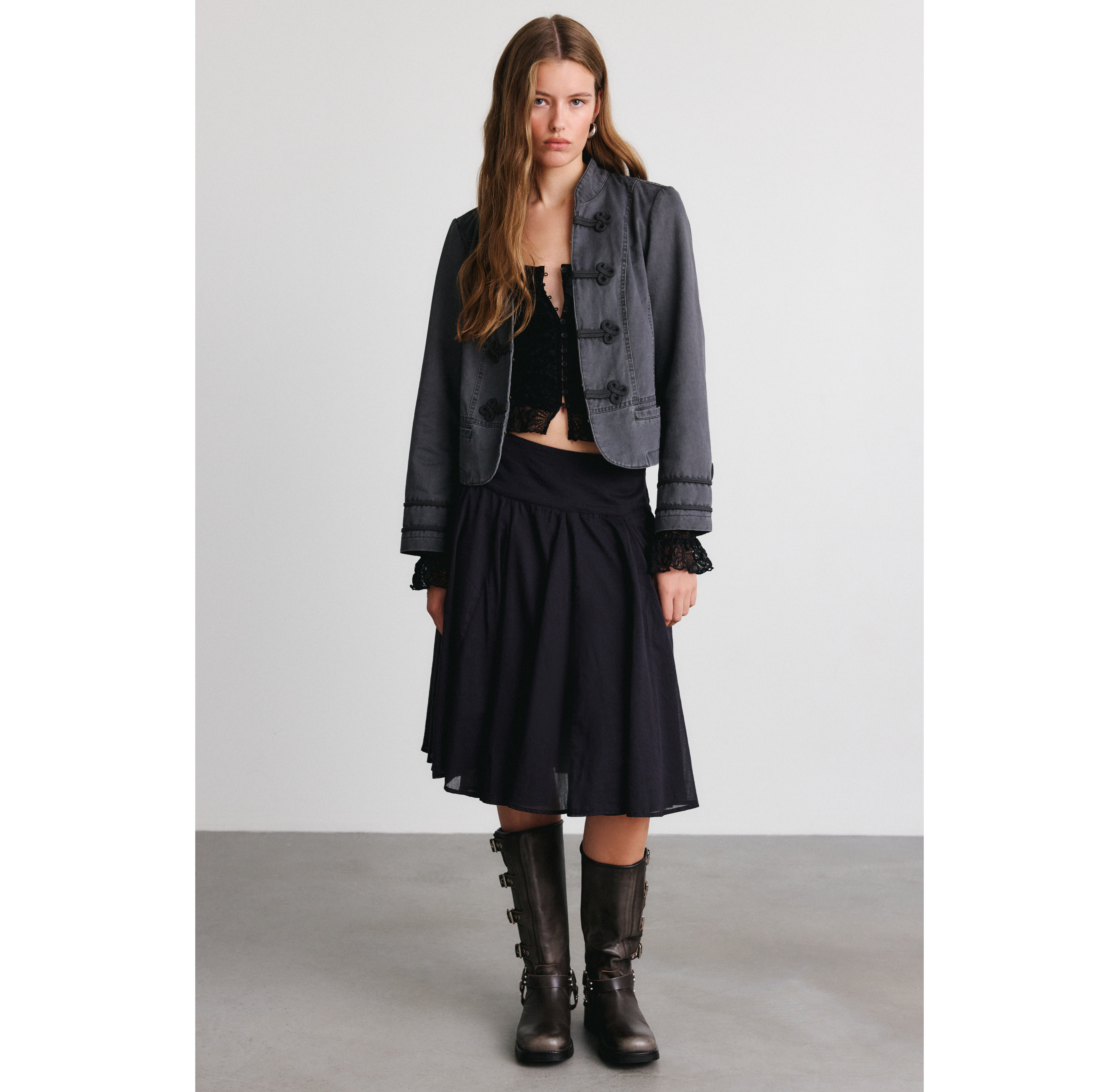 Kimchi Blue Angelina Ruffle Lace Cropped Cardigan