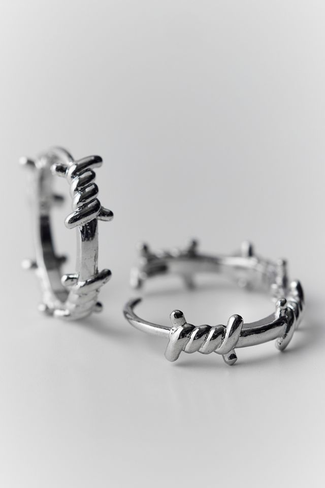 Barbed Wire Hoop Earrings #3