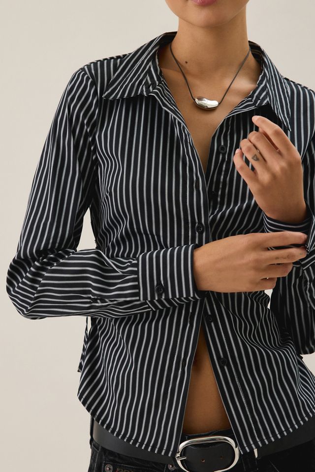 BDG Joanna Tailored Side-Tie Button-Down Shirt #1