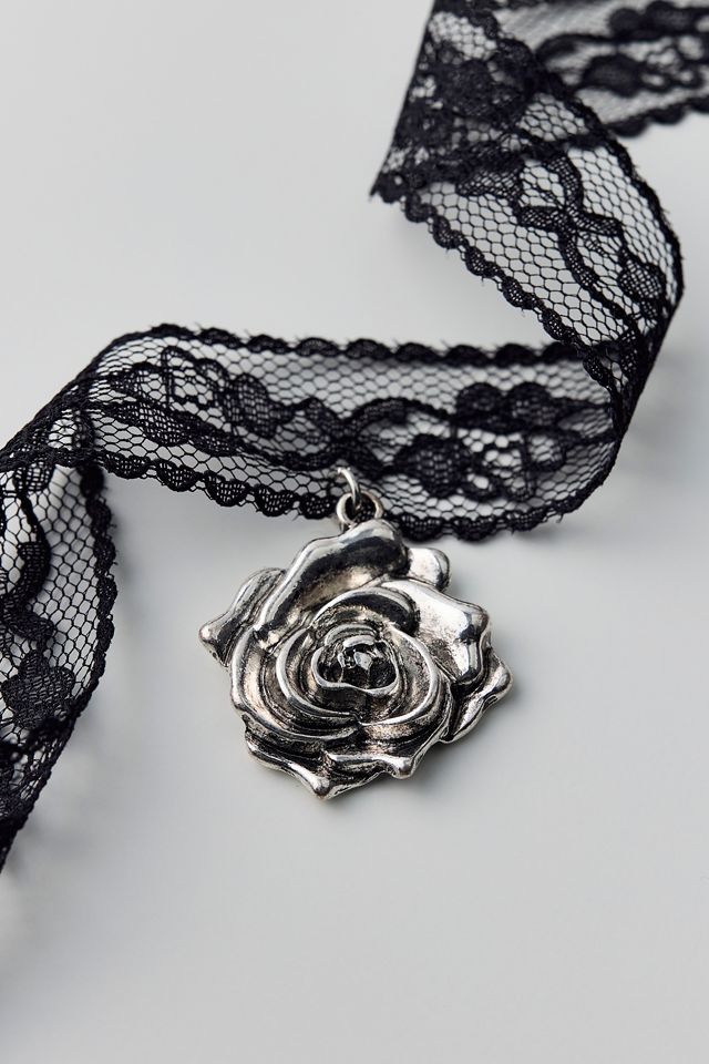 Lace Rosette Choker Necklace #2