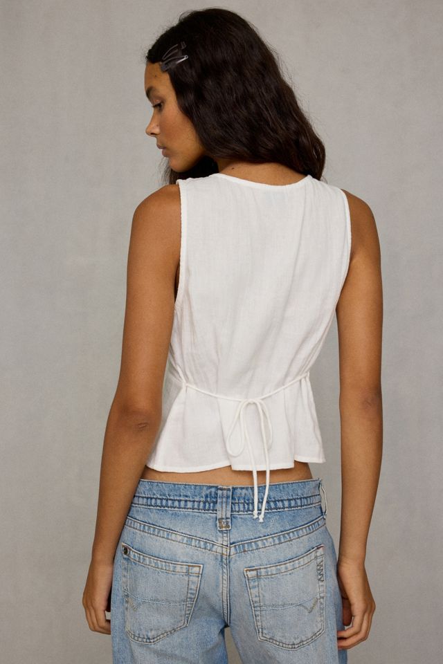 BDG Samia Bow Detail Plunging V-Neck Tank Top #3