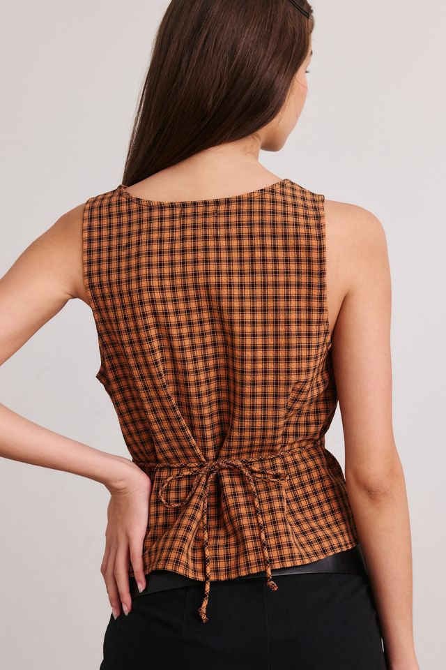 BDG Samia Bow Detail Plunging V-Neck Tank Top #3