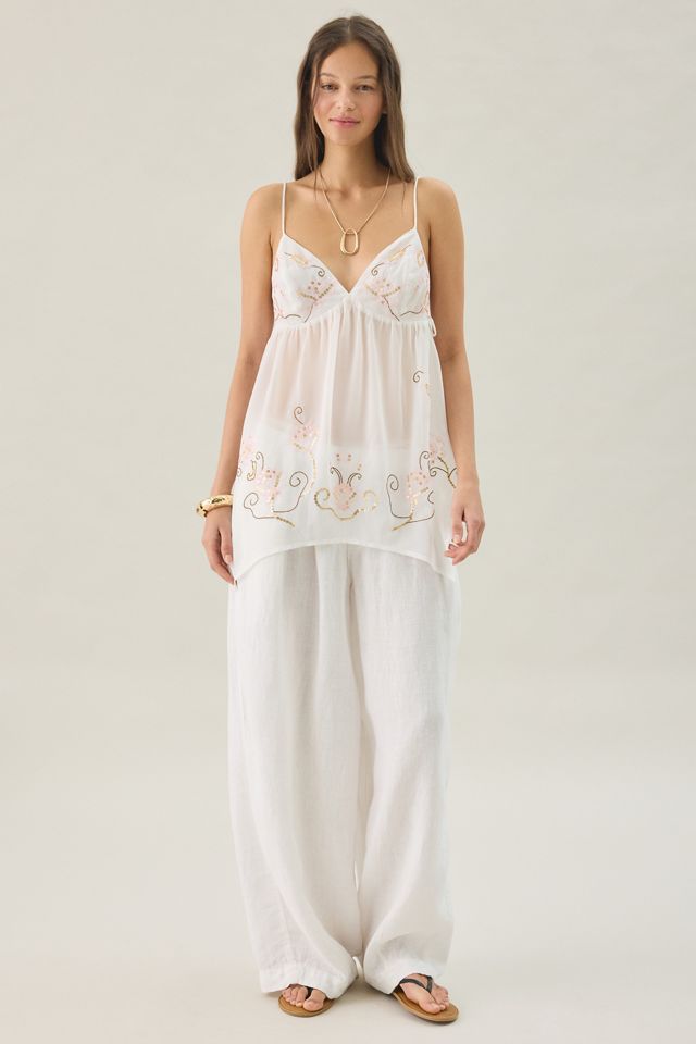 Kimchi Blue Poppy Embellished Side-Tie Flyaway Babydoll Tunic Cami #1