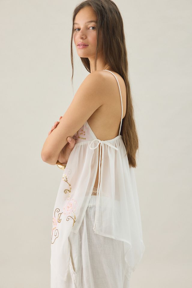 Kimchi Blue Poppy Embellished Side-Tie Flyaway Babydoll Tunic Cami #2