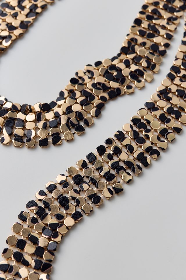 Cheetah Metal Scarf Necklace #1