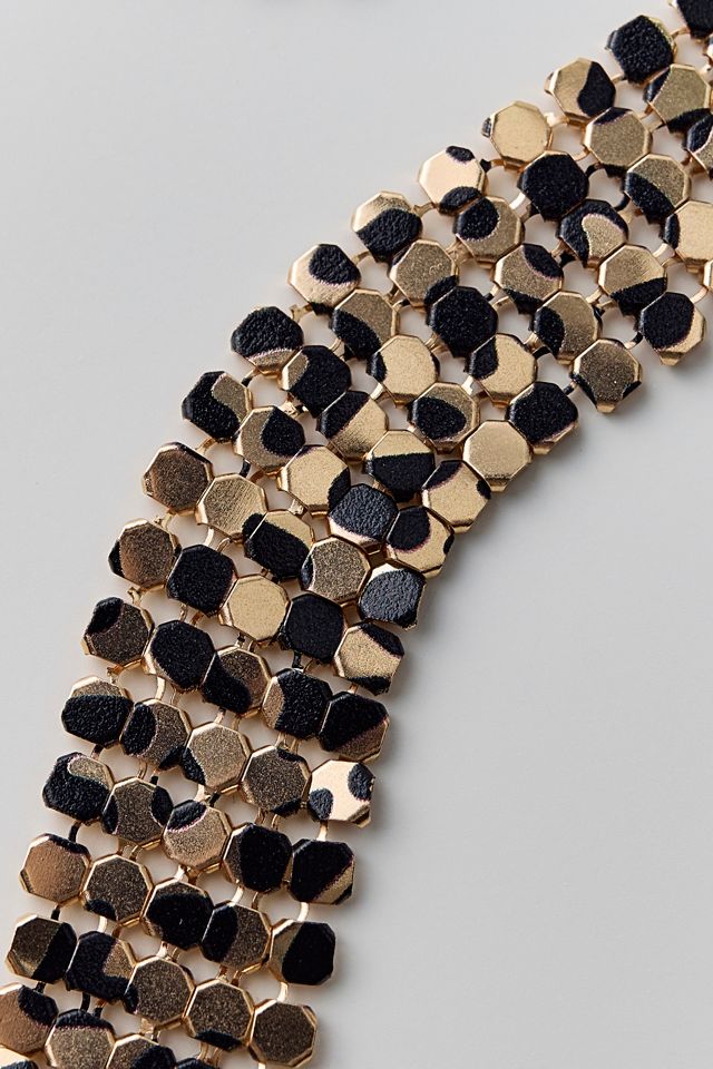 Cheetah Metal Scarf Necklace #2