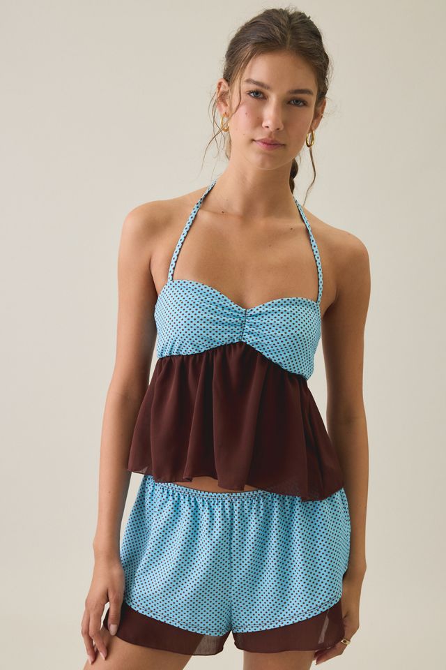 Dippin Daisys Linger Halter Neck Tie-Back Babydoll Top #1