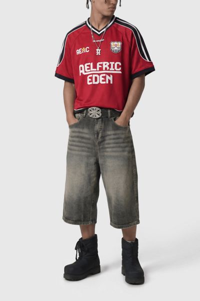 Aelfric Eden Boxy V-Neck Panel Jersey Tee