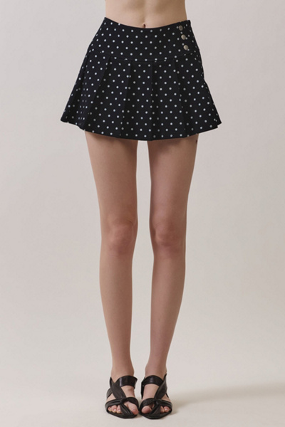 Personal Code Mabel Polka Dot Pleat Mini Skort