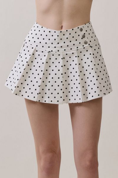 Personal Code Mabel Polka Dot Pleat Mini Skort