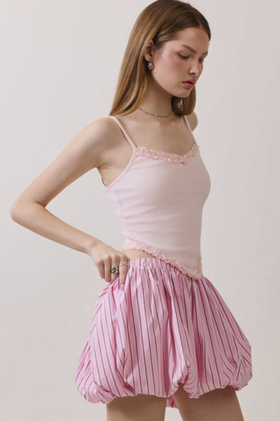 Personal Code Anya Lace Trim Ribbed Tank Top