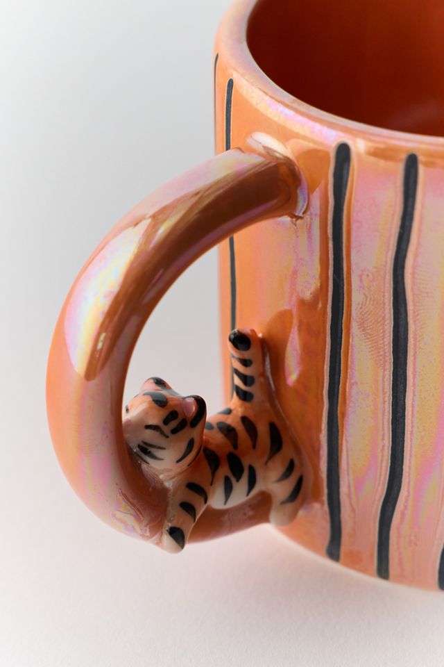 Sleepy Kitty Sculpted Ceramic Mug #4