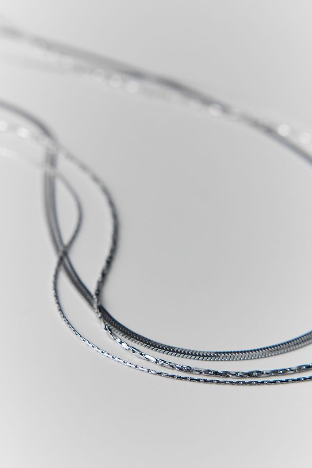 Herringbone Cobra Chain Layering Necklaces Set #2