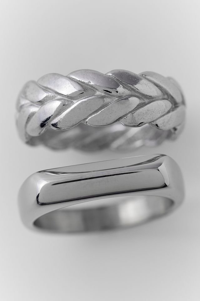 Lucius Silver Metal Rings Set #3