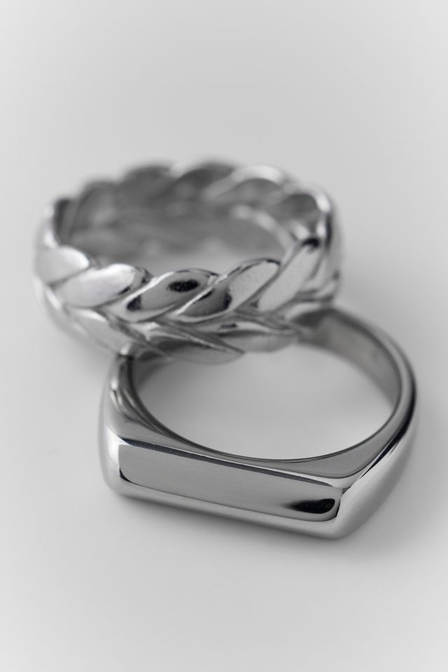 Lucius Silver Metal Rings Set #4