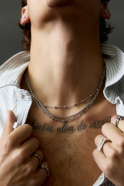 Saturn Link Chain Layering Necklaces Set