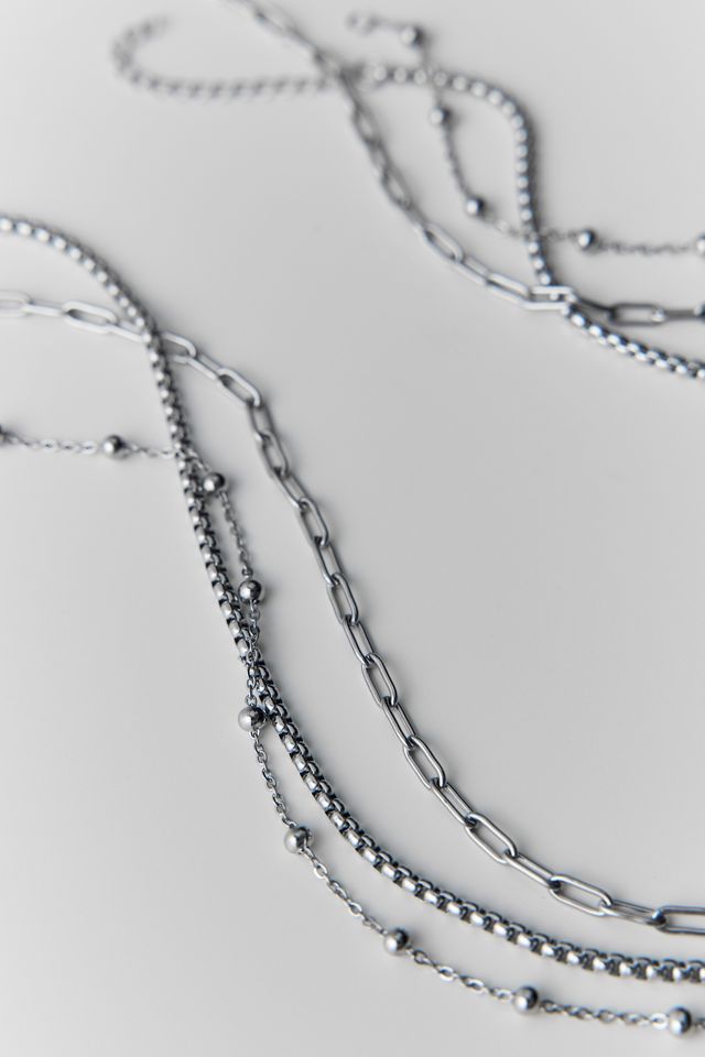 Saturn Link Chain Layering Necklaces Set #2