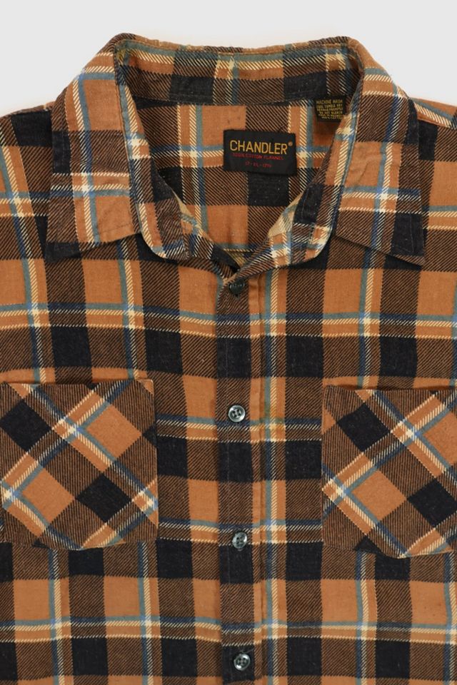 Vintage Brown Plaid Button-Down Shirt #2
