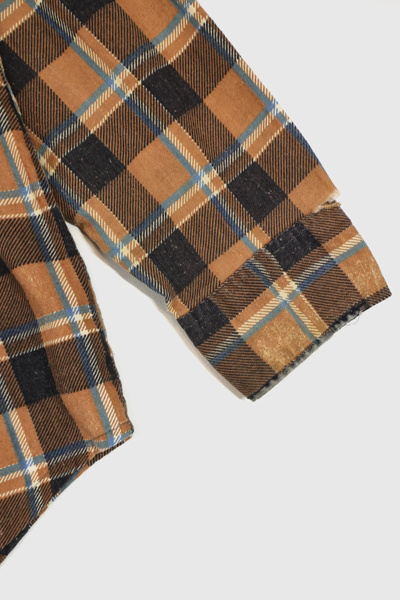 Vintage Brown Plaid Button-Down Shirt