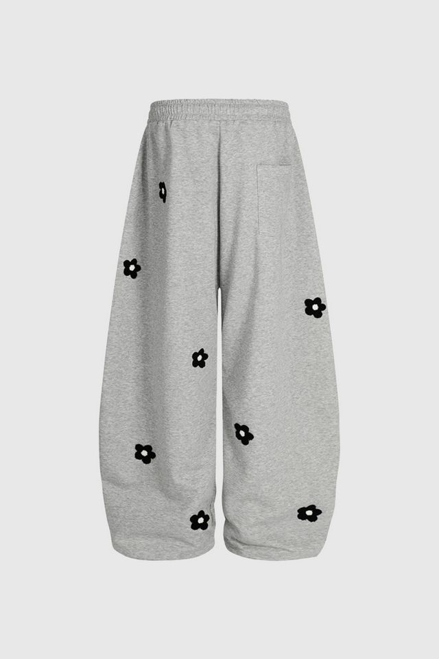 Aelfric Eden Floral Embroidery Baggy Barrel Sweatpants #4
