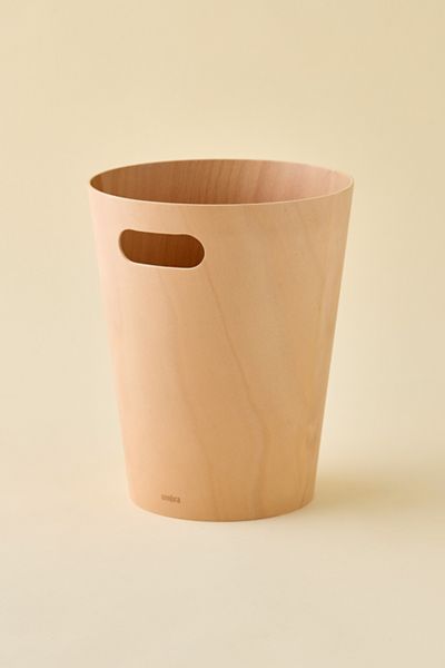 Wooden Handled Trash Bin