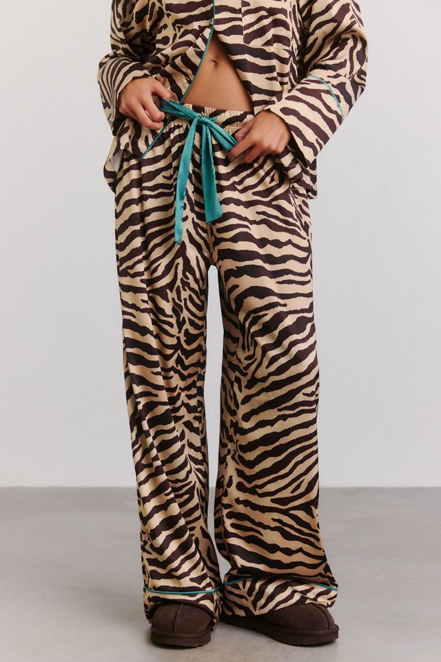 Wild Lovers Madeline Zebra Satin PJ Pants #1