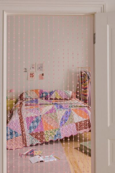 Elodie Heart Beaded Doorway Curtain
