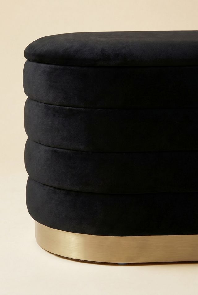 TOV Furniture Lillian Velvet Upholstered Storage Bench #1