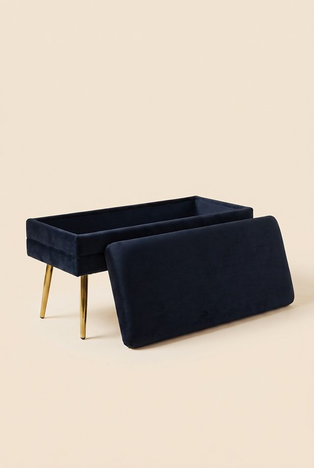 TOV Furniture Ziva Velvet Upholstered Storage Bench #1