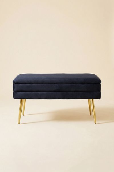 TOV Furniture Ziva Velvet Upholstered Storage Bench
